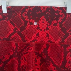 Red Snakeskin lulu leggings